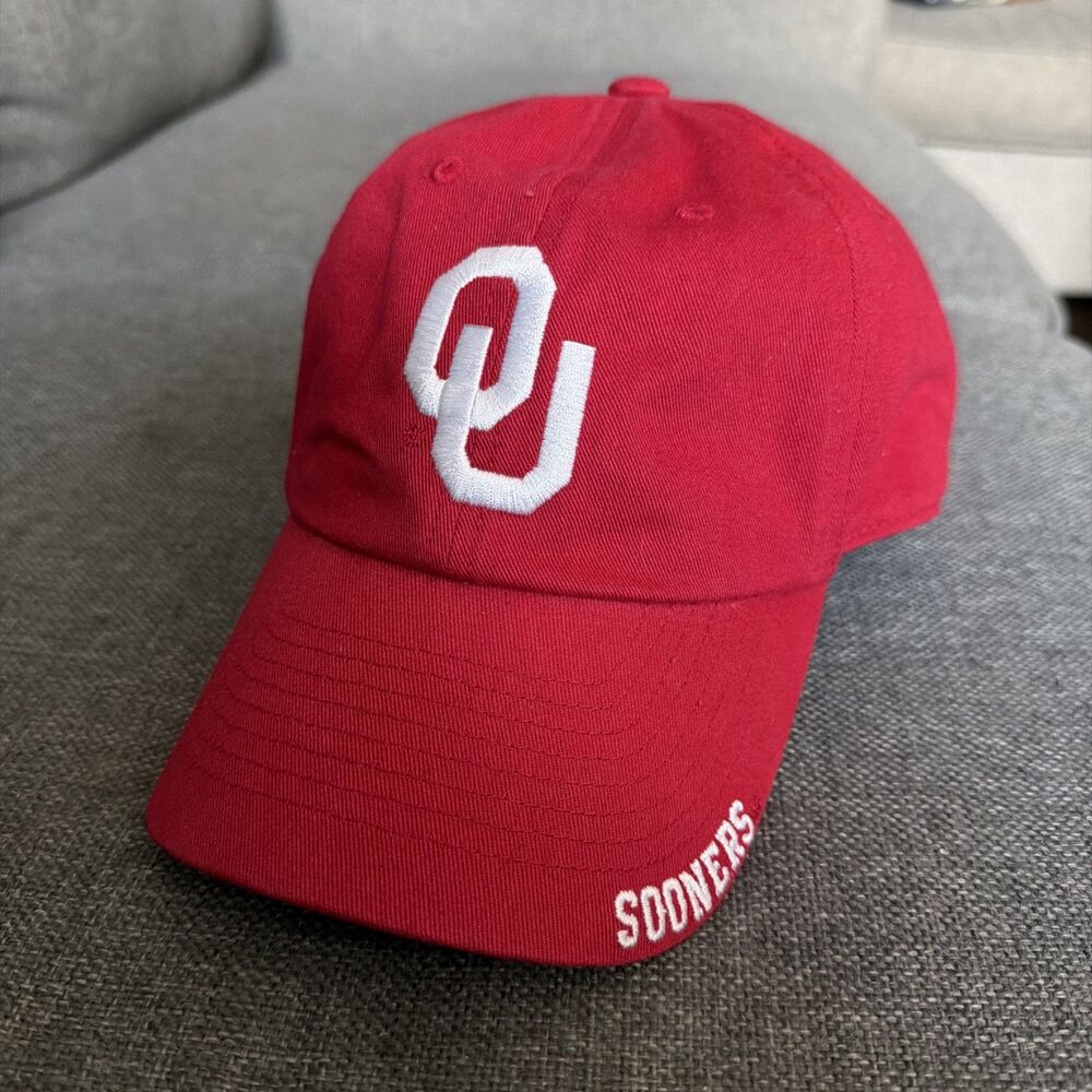 OU Oklahoma Sooners Strap Back Cap Hat Headgear Red Adjustable Captivating